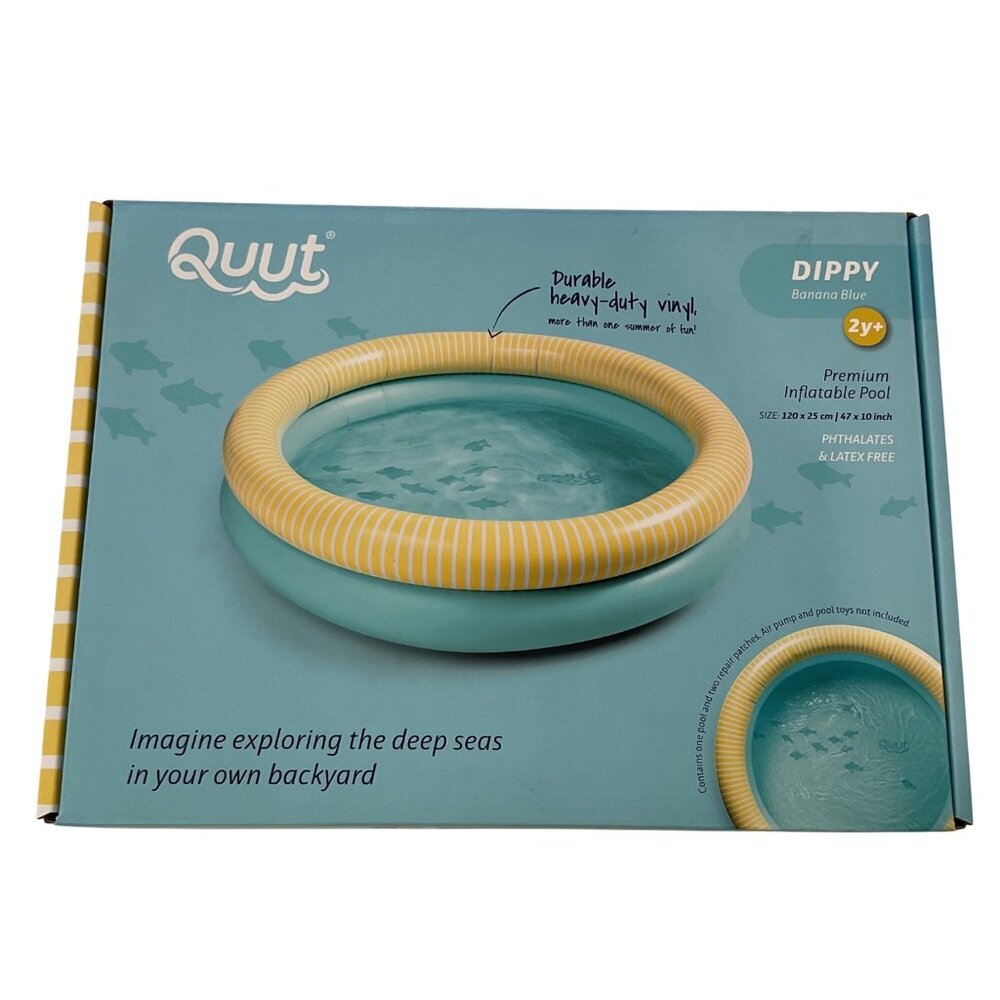 Quut Dippy Inflatable Pool Banana Blue Vinyl 2Y+ 47" Durable & Latex-Free turquo